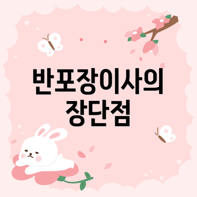 반포장이사의 장단점