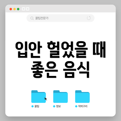 입안 헐었을 때 좋은 음식