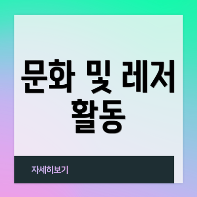 문화 및 레저 활동