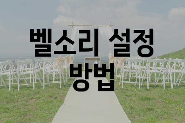벨소리 설정 방법