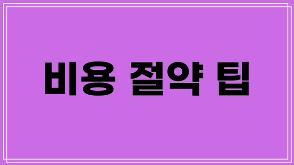 비용 절약 팁