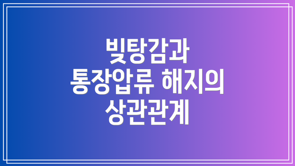 빚탕감과 통장압류 해지의 상관관계