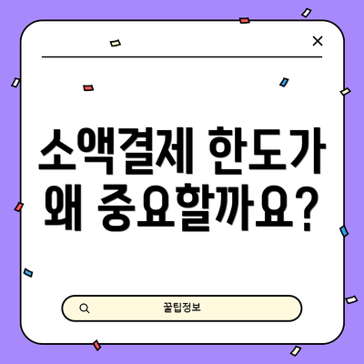 소액결제 한도가 왜 중요할까요?